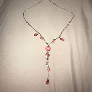 BEST OFFER !!!! Sterling silver chained necklace with red stones